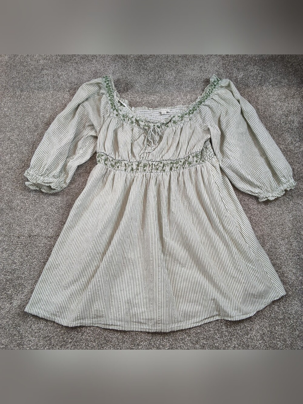 American Eagle Women’s Babydoll Dress Striped Puff Sleeve Mini Casual Size XL